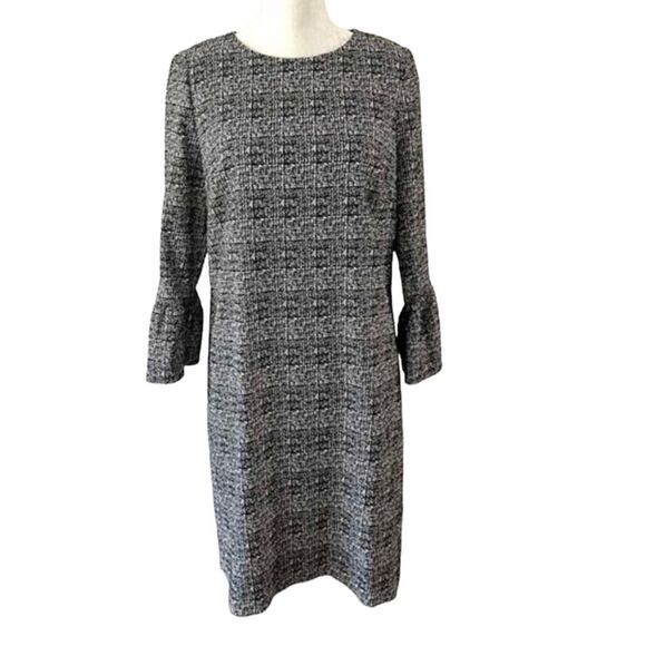 Hobb London Shift Dress Houndstooth tweed Cream, Gray, Black Size 4 - Picture 1 of 7